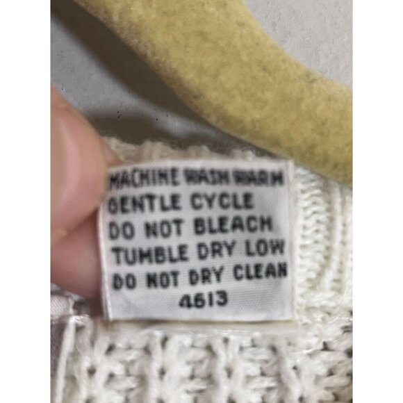 Vintage Hunter Glen Knit Sweater L White Striped Retro Preppy Classic Old Money - Picture 6 of 8